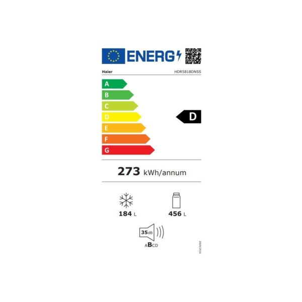 Haier HDR5818DNSS D Enerji Sınıfı 640 Lt Kombi Tipi No Frost Buzdolabı