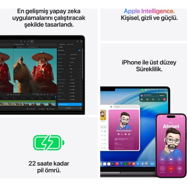 Apple MacBook Pro M5 Pro 24GB 1TB SSD macOS 14″ Taşınabilir Bilgisayar Uzay Siyahı MGDR4TU/A
