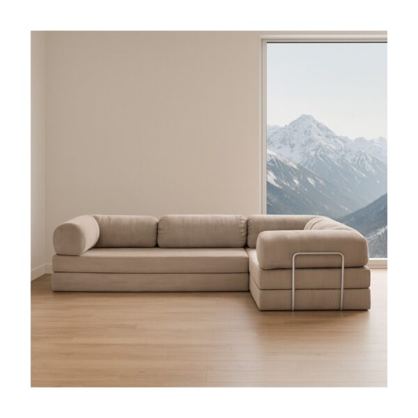 MONAMI Dechome 300X200 Teddy Serisi Köşe Kapali| Uzanma Modüler Koltuk | Yıkanabilir Corduroy Kumaş | Çok Fonksiyonlu Yer Yatağıyeny Fitilli
