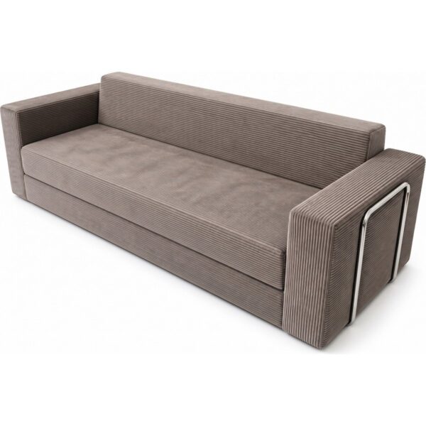 Dechome 236X80 cm Yatak Olabilen Sünger Kanepe | Fitilli Kadife Kumaş, 22 Dns Orijinal Sünger, 5 Metal Destekli