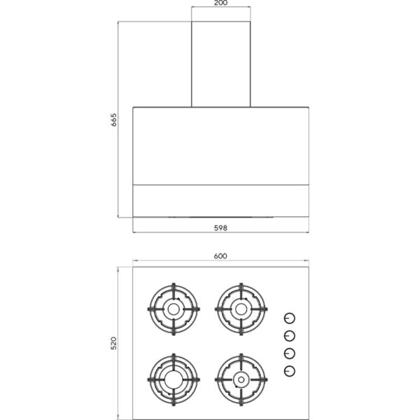 Kumtel Plus 2’li Antrasit(Gri) Ankastre Set (Ocak-Davlumbaz)